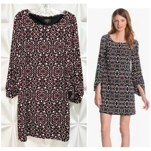 Laundry Shelli Segal Sz 12P 12 P Slinky Floral Print Tunic Shift Dress